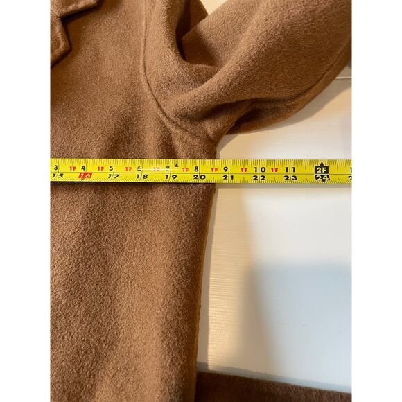 Rachel Zoe Wool Blend Coat Brown Belted Pockets Sz M Outdoor Winter Warm - Picture 11 of 12